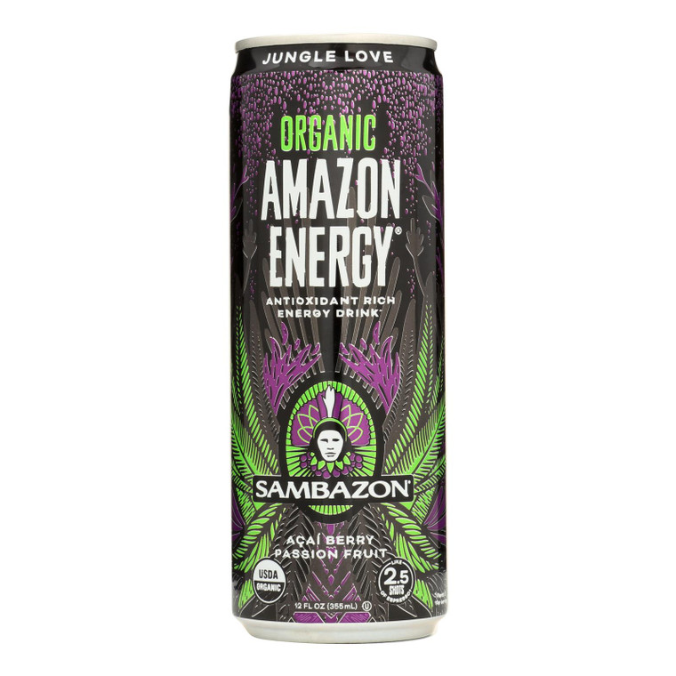 Sambazon Organic Amazon Energy Drink - Jungle Love - Case Of 12 - 12 Fl Oz