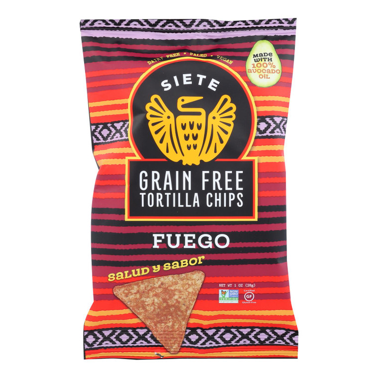 Siete - Tortilla Chips Fuego - Case Of 24 - 1 Oz