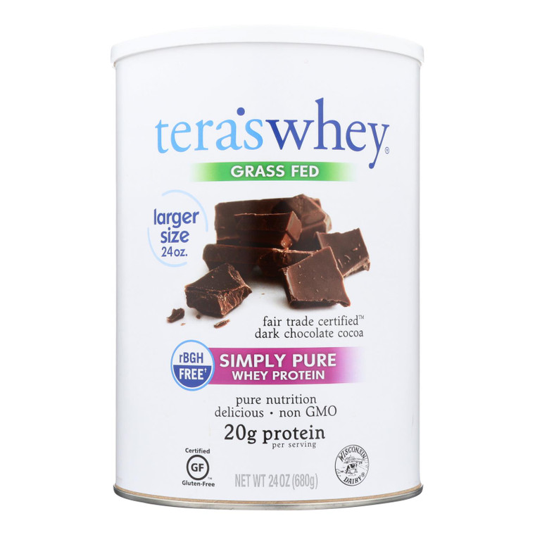 Tera's Whey Protein - Rbgh Free - Fair Trade Dark Chocolate - 24 Oz