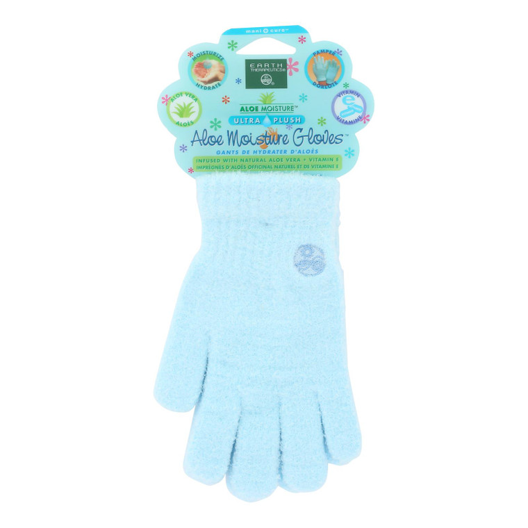 Earth Therapeutics Aloe Moisture Gloves Blue - 1 Pair