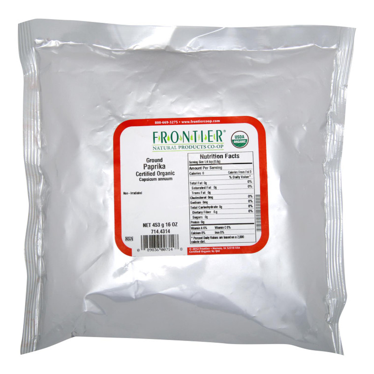 Frontier Herb Paprika Organic Powder Ground - Single Bulk Item - 1lb