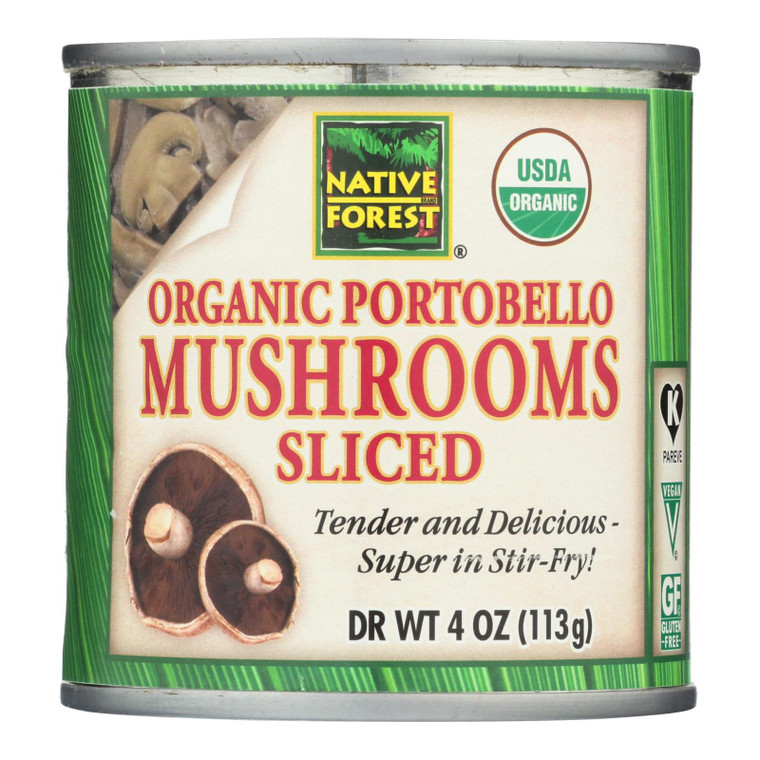 Native Forest Organic Sliced Portobello - Mushrooms - Case Of 12 - 4 Oz.