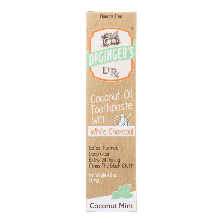 Dr. Ginger's - White Charcoal Toothpaste - 4 Oz.