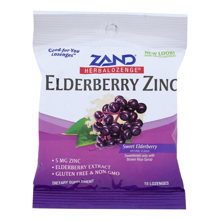 Zand Elderberry Zinc Herbal Lozenge - Case Of 12 - 15 Count