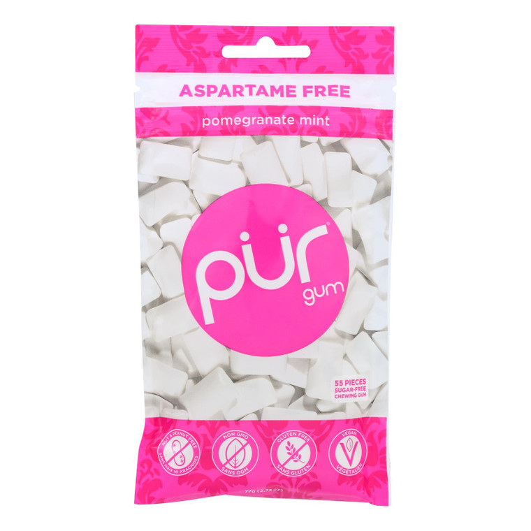 Pur Pomegranate Mint Gum  - Case Of 12 - 2.72 Oz