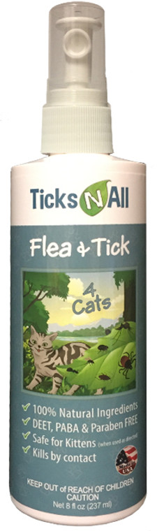 Org Flea & Tick Repellent Cats 8 OZ
