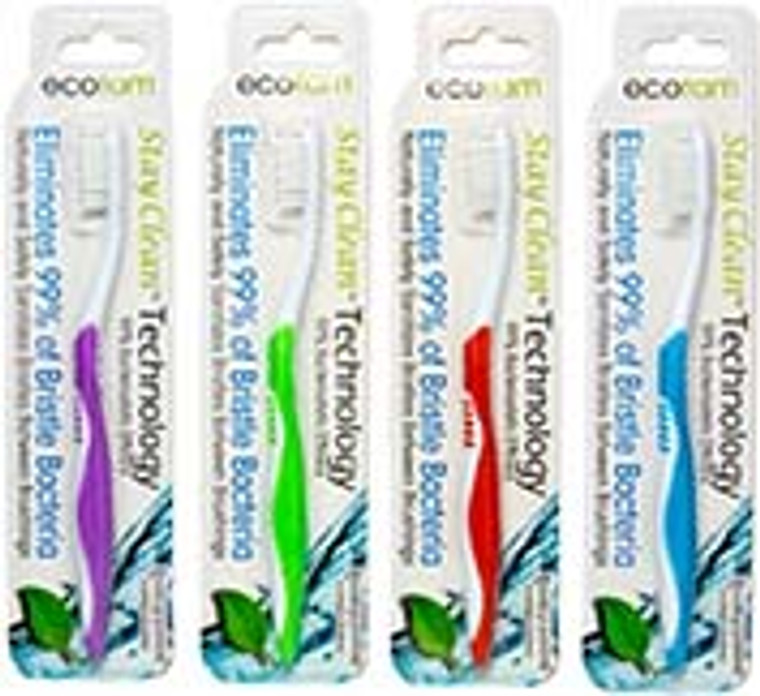 Ecofam Adult Silver Toothbrush 8 PC