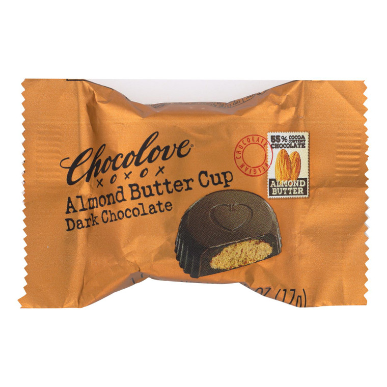 Chocolove Xoxox - Cup - Almond Butter - Dark Chocolate - Case Of 50 - .6 Oz