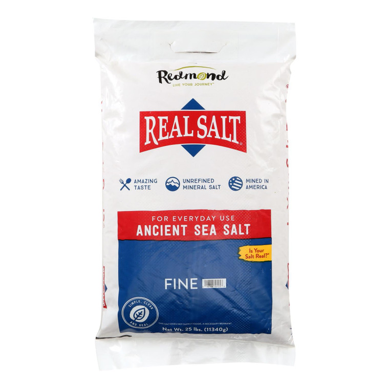Real Salt Fine Salt - Single Bulk Item - 25lb