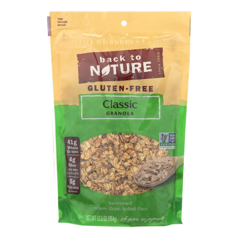 Back To Nature Classic Granola - Lightly Sweetened Whole Grain Rolled Oats - Case Of 6 - 12.5 Oz.