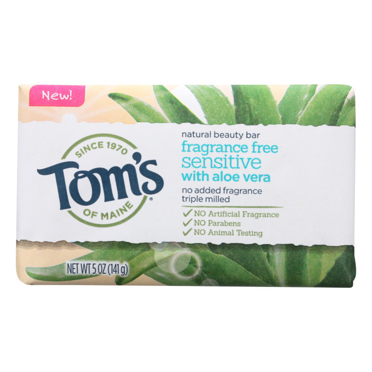 Tom's Of Maine - Beauty Bar Sensitive Fat Free - Case Of 6 - 5 Oz