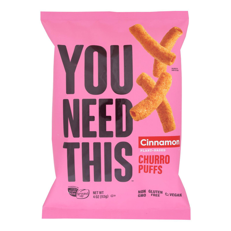 You Need This - Churro Puffs Cinnamon - Case Of 12-4 Oz