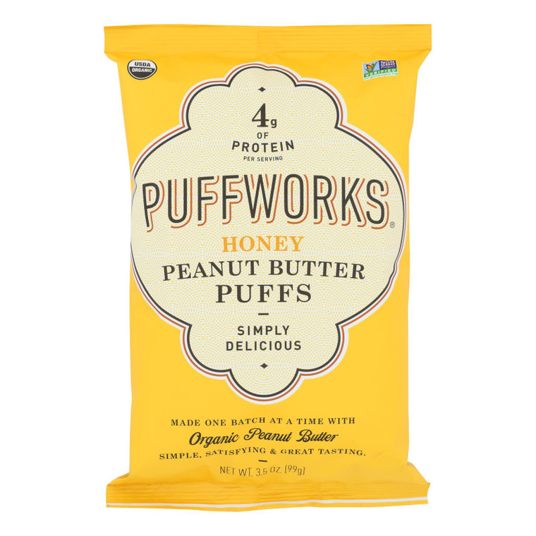 Puffworks - Puffs Honey Peanut Butter Gluten Free - Case Of 8-3.5 Oz