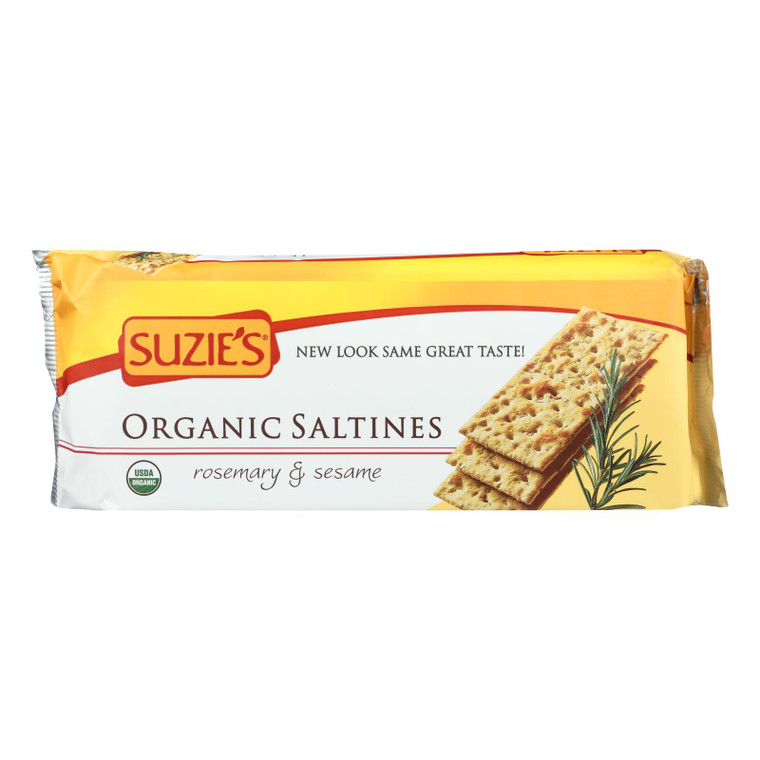Suzie's Organic Saltines - Rosemary And Sesame - Case Of 12 - 8.8 Oz. Suzie's Organic Saltines - Rosemary And Sesame - Case Of 12 - 8.8 Oz.