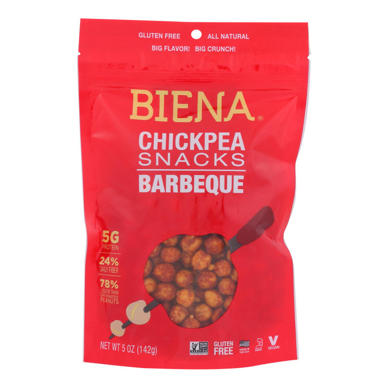 Biena Chickpea Snacks - Barbeque - Case Of 8 - 5 Oz. Biena Chickpea Snacks - Barbeque - Case Of 8 - 5 Oz.