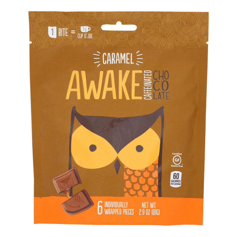 Awake Chocolate - Bag Milk Choco Caramel - Case Of 10-2.9 Oz