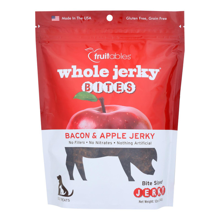 Fruitables - Dog Trt Jrky Bite Bcn&apl - Case Of 6-12 Oz Fruitables - Dog Trt Jrky Bite Bcn&apl - Case Of 6-12 Oz