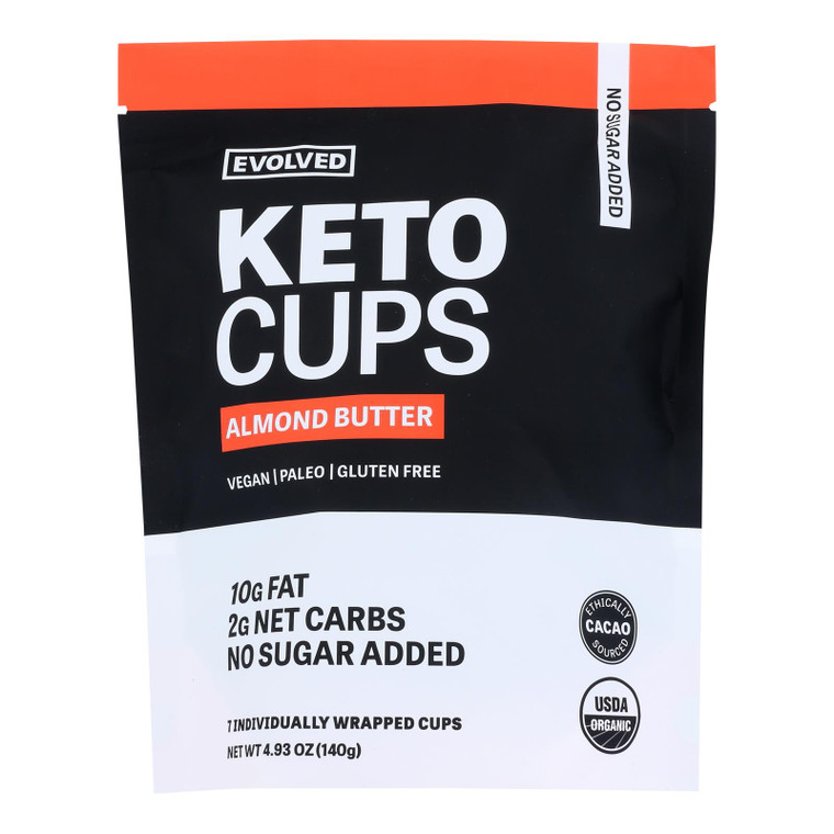 Evolved - Keto Cups Almond 7pk - Case Of 6-4.93 Oz