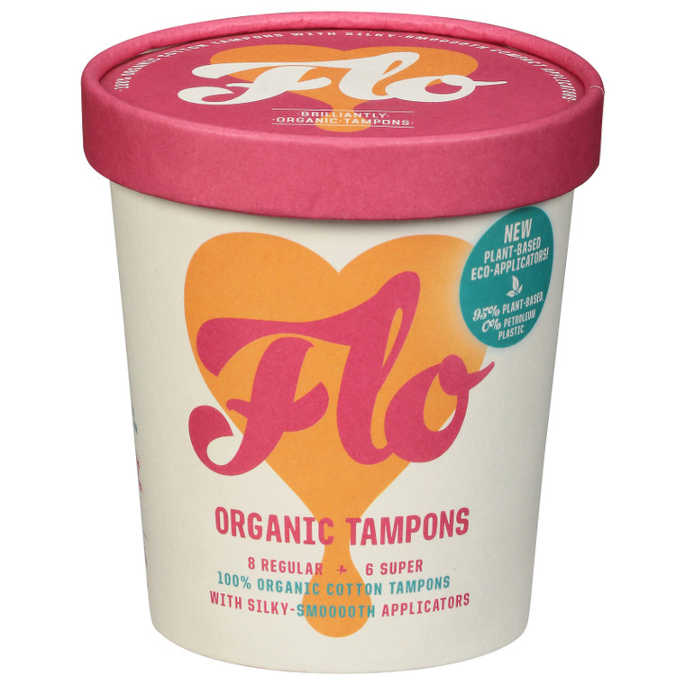 Flo - Tampon Organic Eco-applicator - Case Of 12-14 Ct