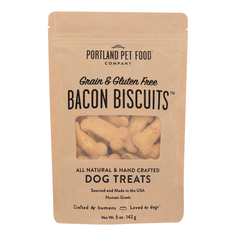 Portland Pet Food Company - Dog Treats Bacon Biscuits - Case Of 6-5 Oz