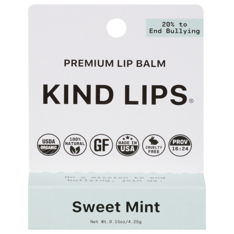 Kind Lips - Lip Balm Organic Sweet Mint 12 Count - Case Of 12 - 0.15 Ounce