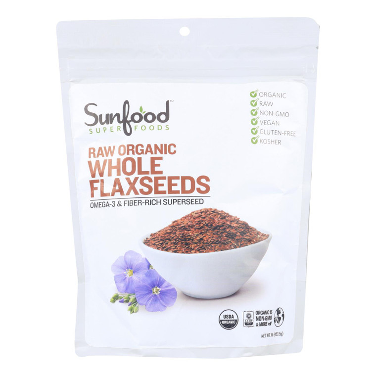 Sunfood - Flax Seeds - 1 Each -16 Oz