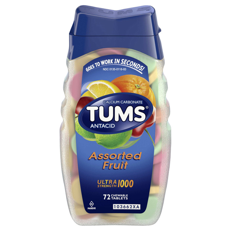 Tums - Antacid Ultra Asst Fruit - 1 Each-72 Ct