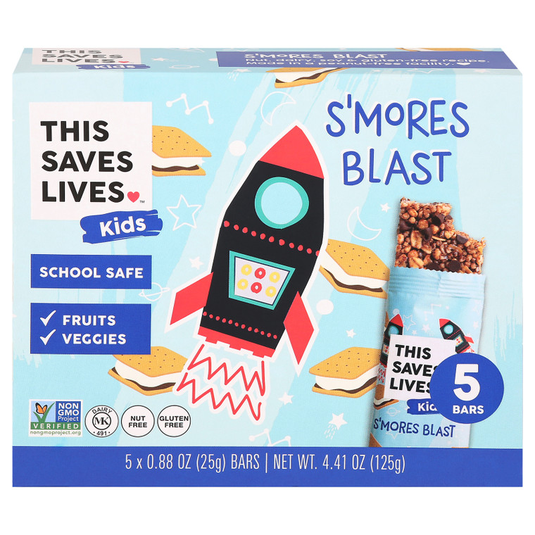 This Bar Saves Lives - Bar S'mores Blast 5 Pack - Case Of 12-4.41 Oz