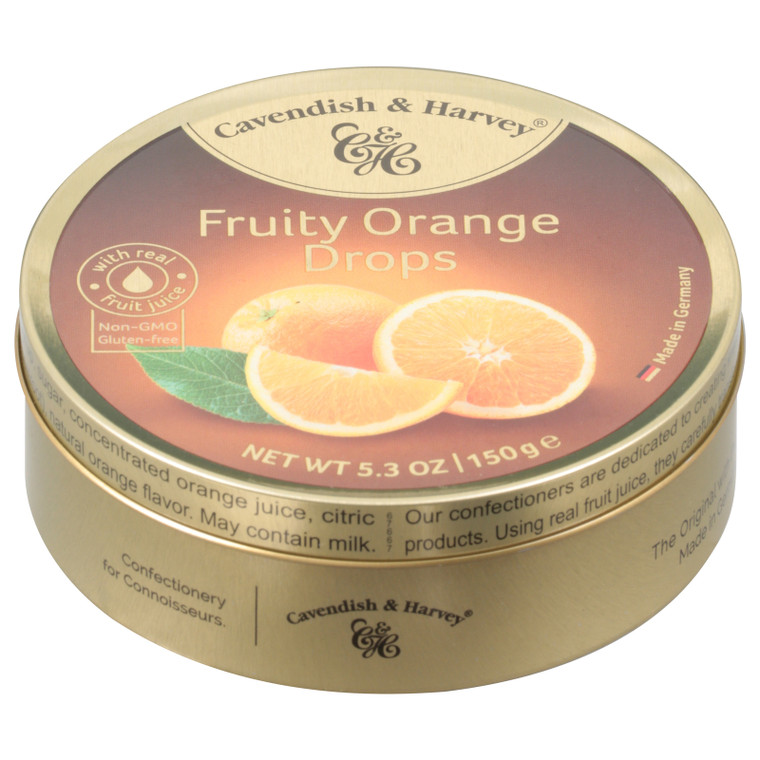 Cavendish & Harvey - Fruit Tin Orange - Case Of 12 - 5.3 Oz