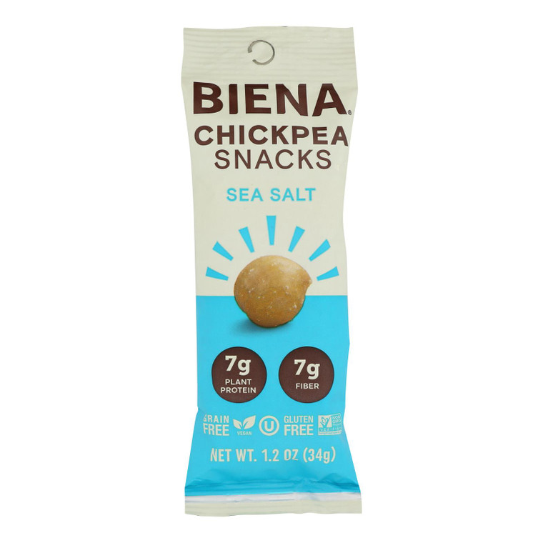Biena Chickpea Snacks - Sea Salt - Case Of 10 - 1.2 Oz.
