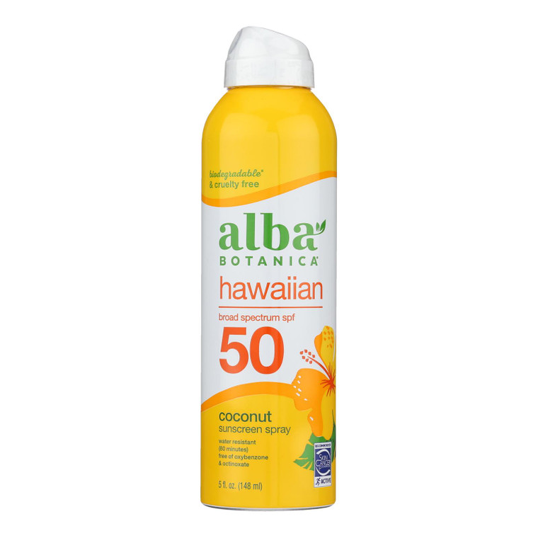 Alba Botanica - Sunscreen Spray Coconut Spf 50 - 1 Each-5 Fluid Ounces