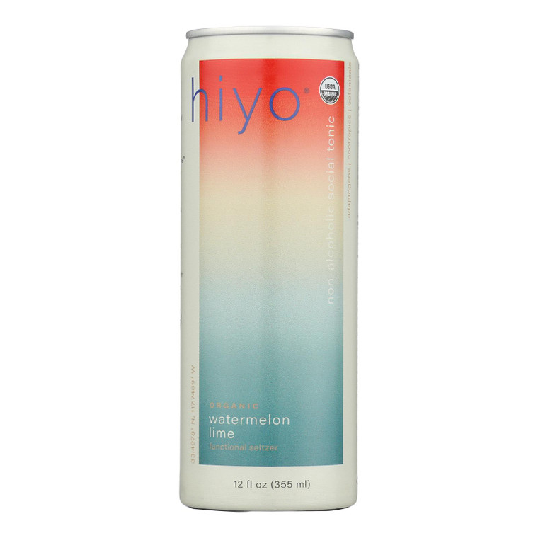 Hiyo - Seltzer Organic Watermelon Lime - Case Of 24-12 Fluid Ounces