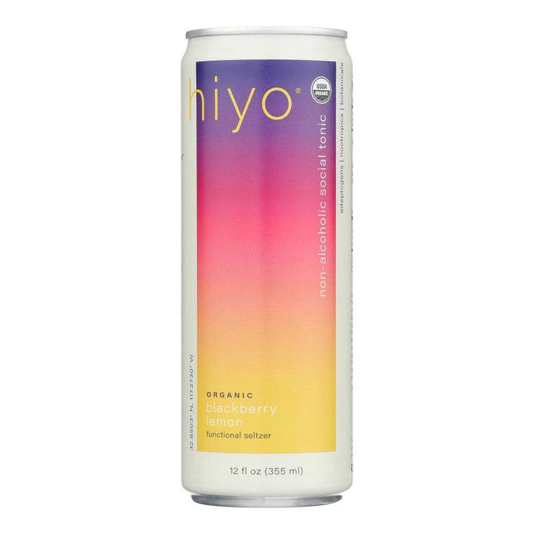 Hiyo - Seltzer Organic Blackberry Lemon - Case Of 24-12 Fluid Ounces