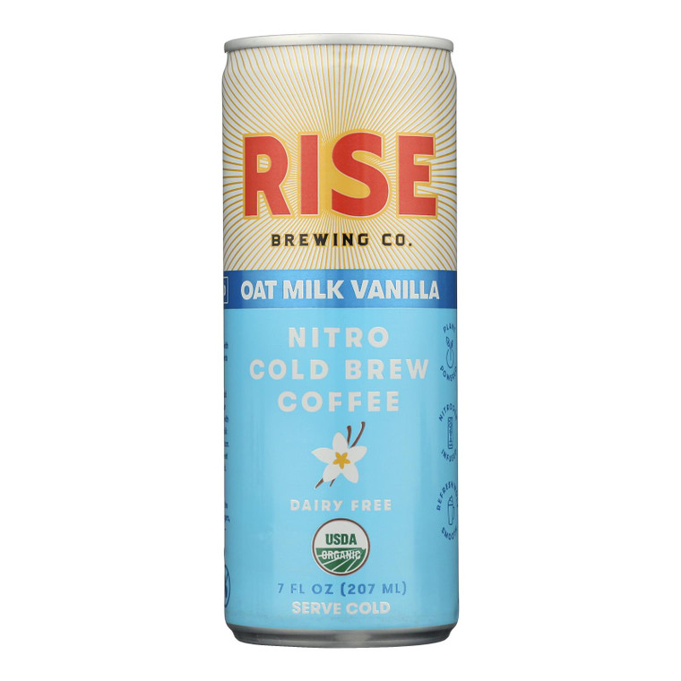 Rise Brewing Company - Cold Brew Organic Oatmilk Vanilla Light - Case Of 12-7 Fluid Ounces Rise Brewing Company - Cold Brew Organic Oatmilk Vanilla Light - Case Of 12-7 Fluid Ounces