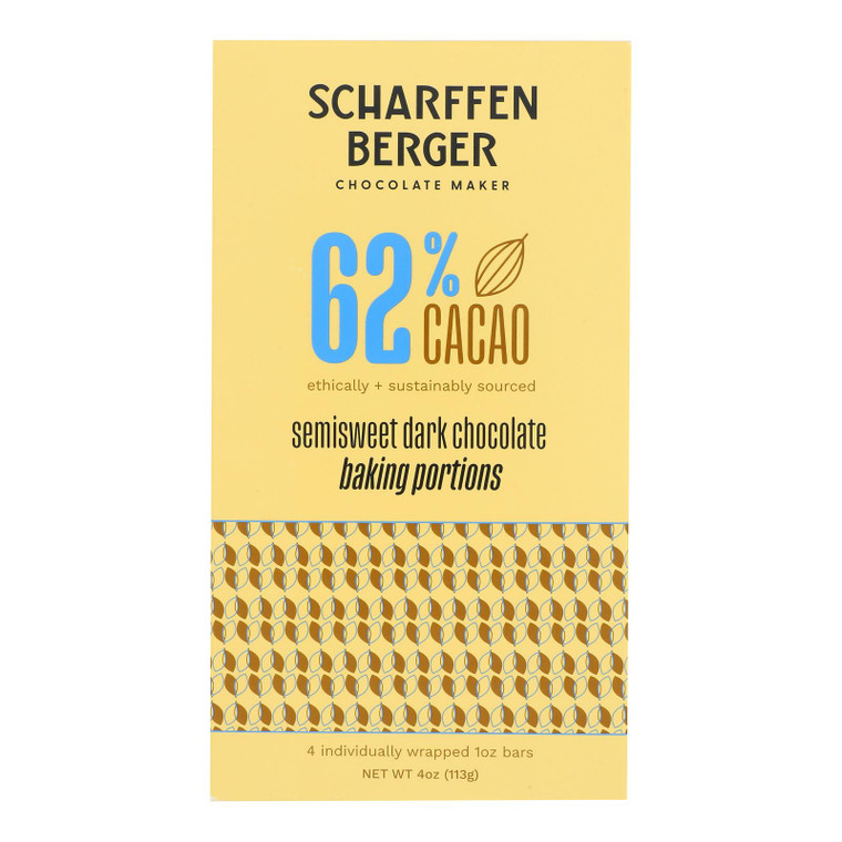 Scharffen Berger - Baking Chocolate Semisweet - Case Of 12-4 Ounces