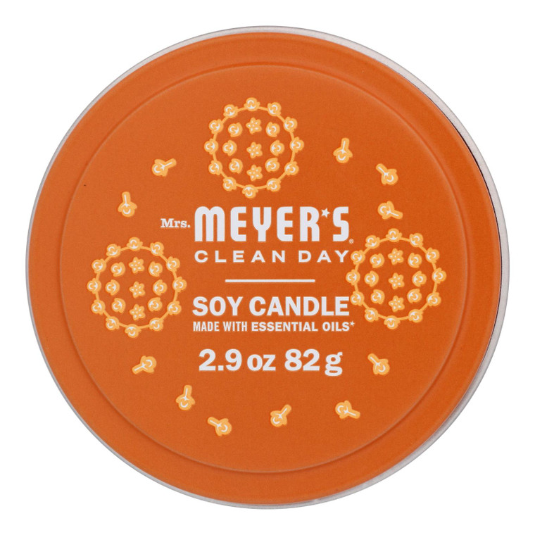 Mrs. Meyer's Clean Day - Soy Candle Tin Orange Clv - Case Of 8-2.9 Oz