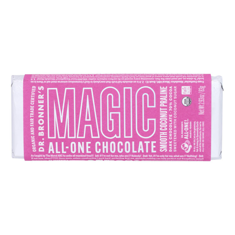 Dr. Bronner's - Bar Chocolate Smth Coconut Pr - Case Of 12-2.93 Oz Dr. Bronner's - Bar Chocolate Smth Coconut Pr - Case Of 12-2.93 Oz