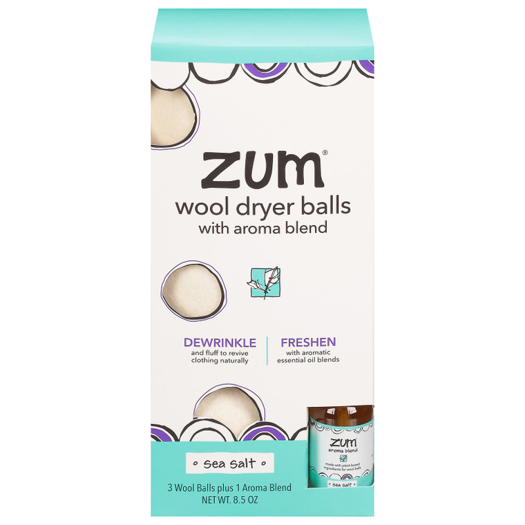 Zum - Wool Dryer Balls Sea Salt - Cs Of 4-8.5 Oz Zum - Wool Dryer Balls Sea Salt - Cs Of 4-8.5 Oz