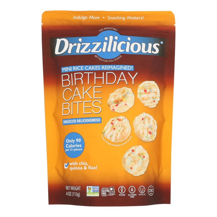 Drizzilicious - Rice Crisp Mini Bday Cake - Case Of 12-4 Oz