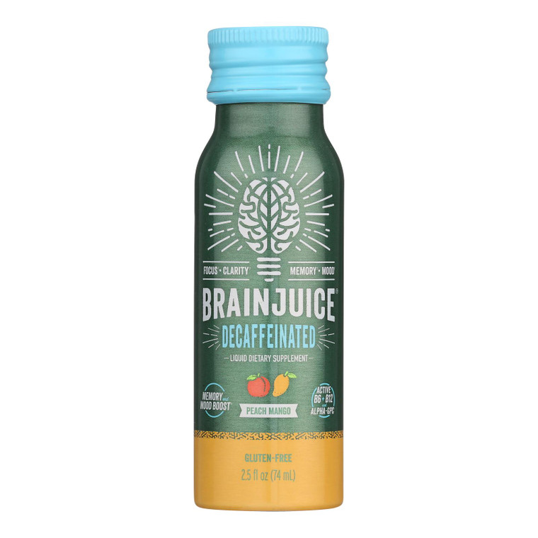 Brain Juice - Brain Juce Decaf Peach Mango - Case Of 12 - 2.5 Fz Brain Juice - Brain Juce Decaf Peach Mango - Case Of 12 - 2.5 Fz