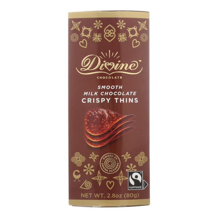 Divine - Crisp Thns Milk Chocolate - Case Of 12 - 2.8 Oz Divine - Crisp Thns Milk Chocolate - Case Of 12 - 2.8 Oz