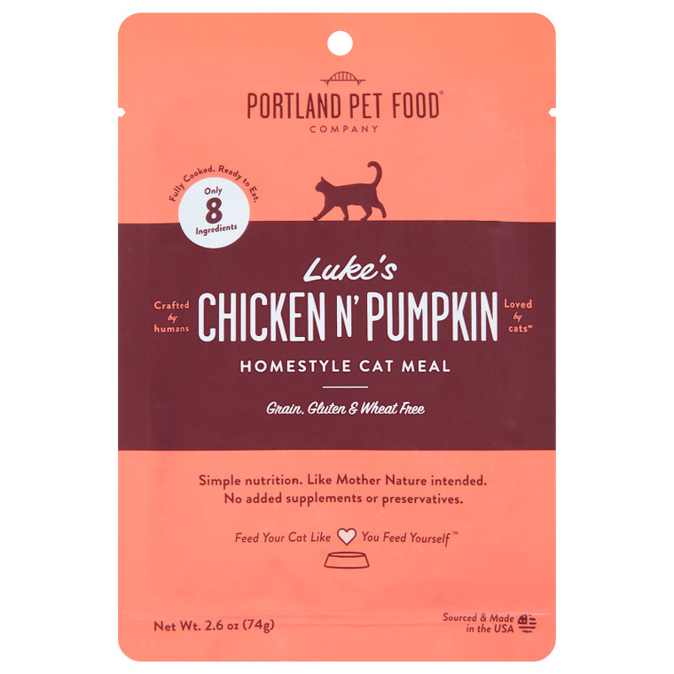 Portland Pet Food Company - Cat Meal Chicken N Pmpki - Cs Of 12-2.6 Oz