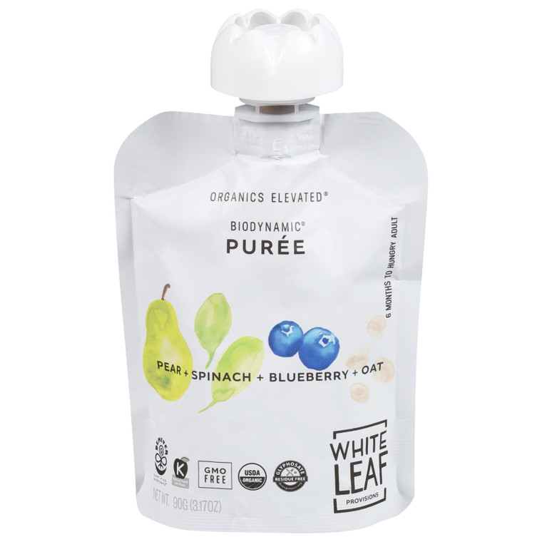 White Leaf Provisions - Bby Fd Og2 Pr Spnch Blbry - Cs Of 6-3.17 Oz