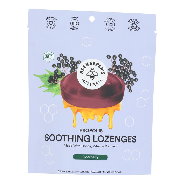 Beekeepers Naturals - Lozenges B Sooth Eldrbrry - 1 Each-1.76 Oz