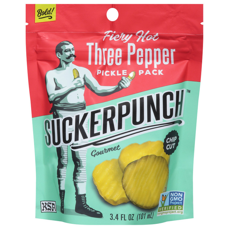 Suckerpunch - Pickle Chip 3 Pepper Fire - Cs Of 12-3.4 Oz