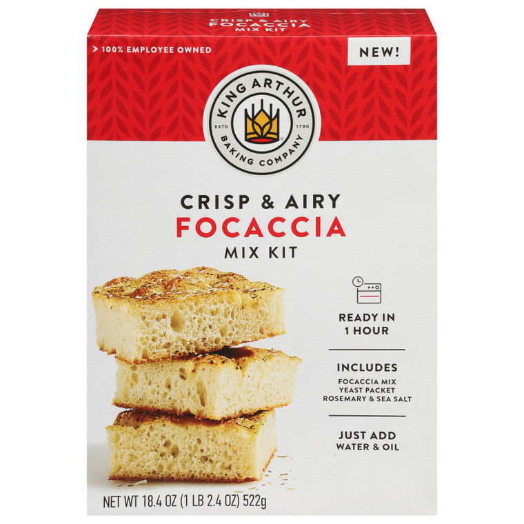 King Arthur Baking Company - Mix Kit Focaccia - Cs Of 6-18.4 Oz King Arthur Baking Company - Mix Kit Focaccia - Cs Of 6-18.4 Oz