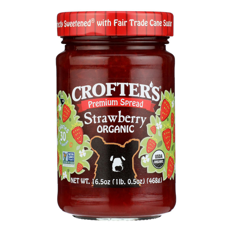 Crofters Fruit Spread - Organic - Premium - Strawberry - 16.5 Oz - Case Of 6 Crofters Fruit Spread - Organic - Premium - Strawberry - 16.5 Oz - Case Of 6