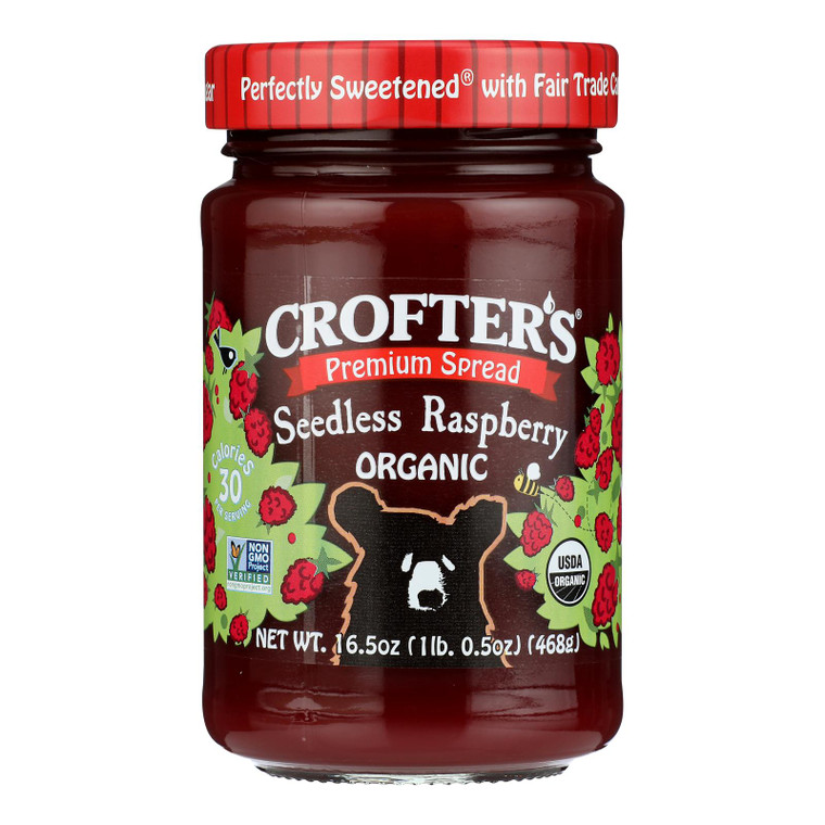 Crofters Fruit Spread - Organic - Premium - Raspberry - 16.5 Oz - Case Of 6 Crofters Fruit Spread - Organic - Premium - Raspberry - 16.5 Oz - Case Of 6