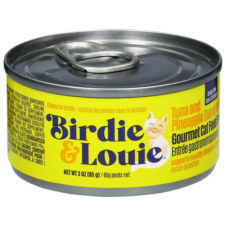 Birdie & Louie - Cat Food Tuna Pineapple - Cs Of 12-3 Oz