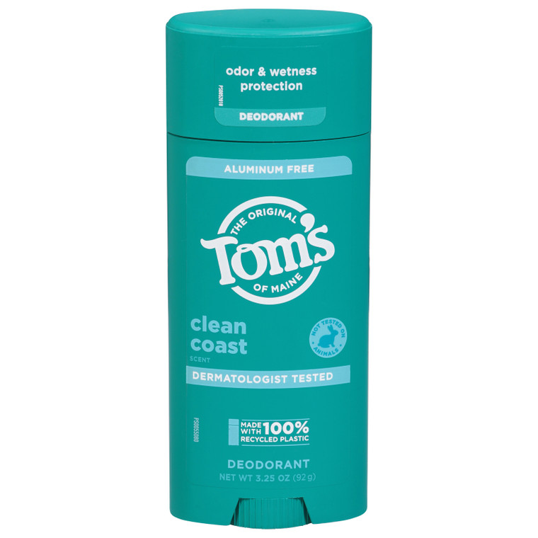 Tom's Of Maine - Deod Stick Clean Coast - Ea Of 1-3.25 Oz Tom's Of Maine - Deod Stick Clean Coast - Ea Of 1-3.25 Oz